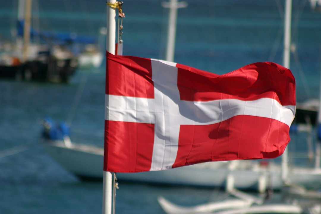 The Danish flag flies over Christiansted Harbor.