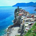 houses on cliff by the sea during daytime
