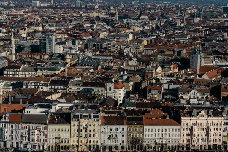 Aerial view of Budapest, Hungary.